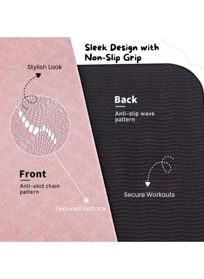 بلا نهاية تقنية ألمانية متميزة مدعومة | سجادة يوجا TPE مقاس 8 مم للتمرين واليوجا والبيلاتيس والتأمل عالية الكثافة مضادة للتمزق ومضادة للتمزق، مثالية | للجنسين مع حقيبة حمل - Image 5